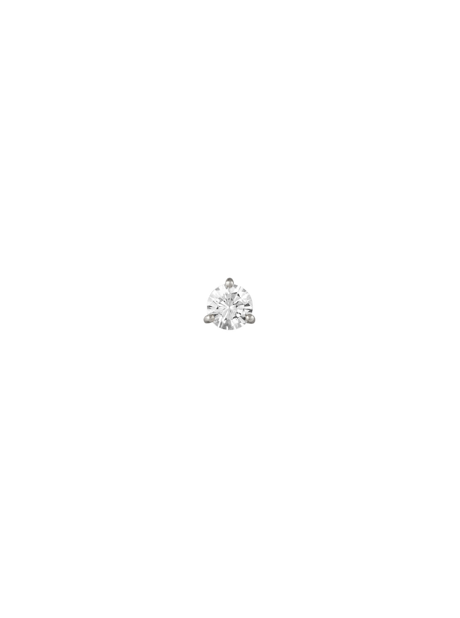 PARADIS SOLITAIRE ROUND CUT, LAB WHITE SAPPHIRE STUD, SILVER