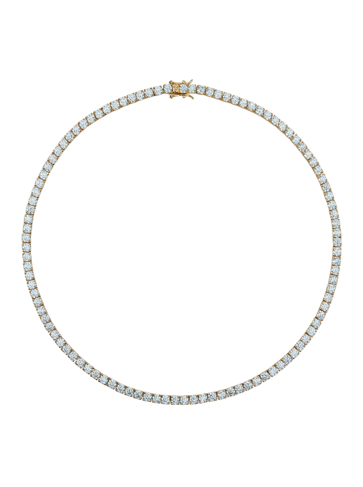 CUSTOM KATE ROUND CUT, LAB LIGHT BLUE SPINEL RIVIÈRE NECKLACE