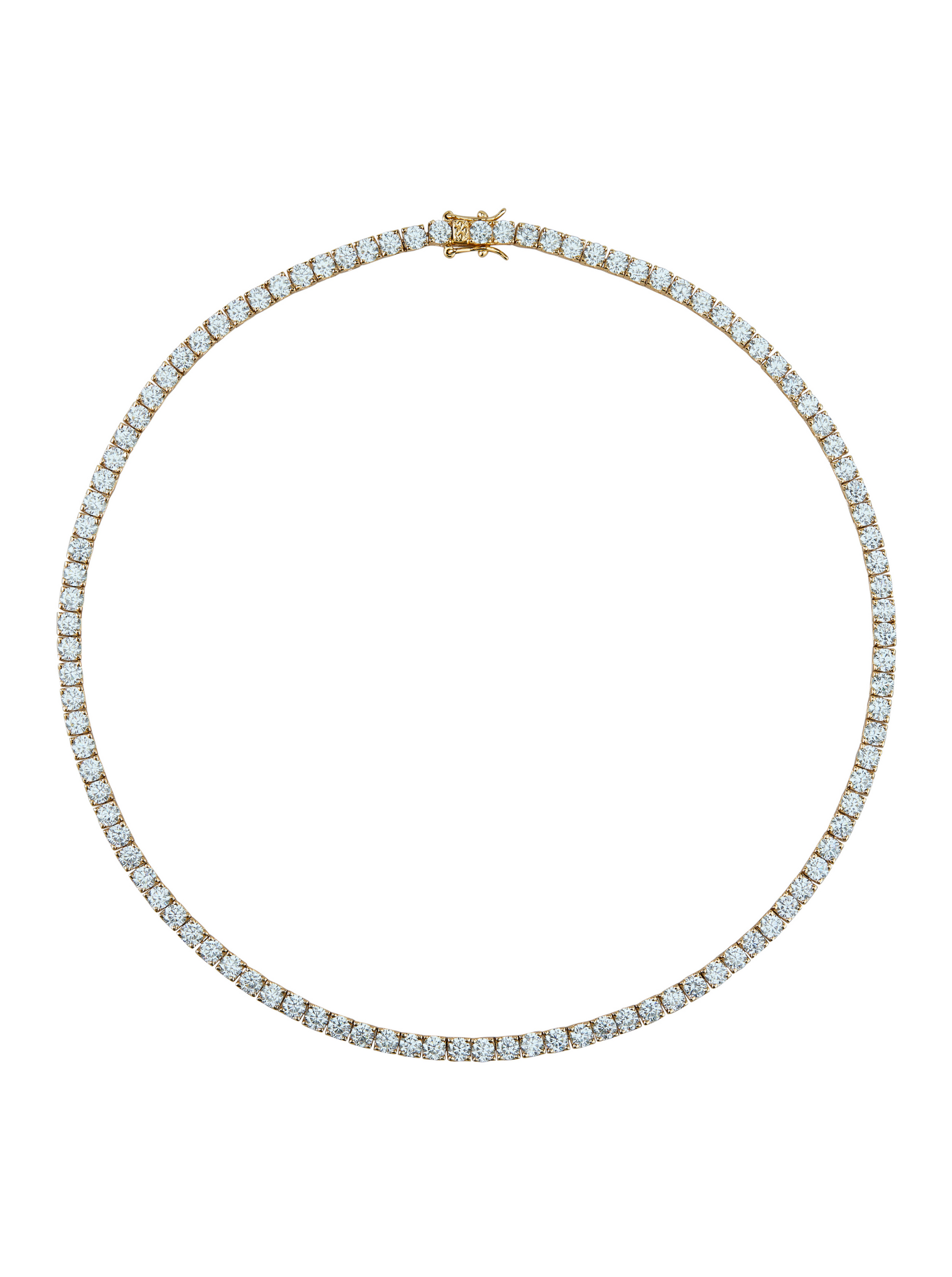 CUSTOM KATE ROUND CUT, LAB LIGHT BLUE SPINEL RIVIÈRE NECKLACE