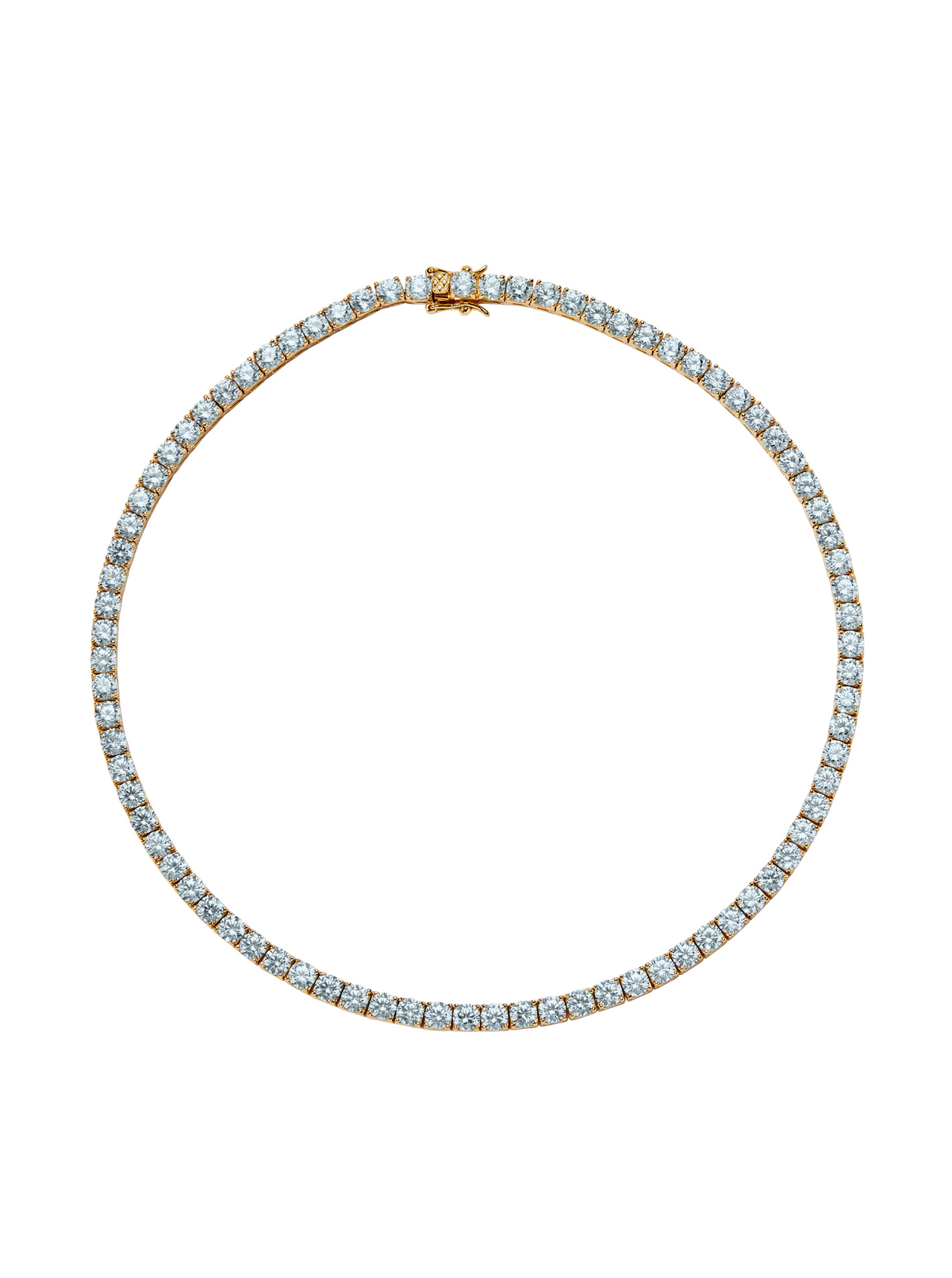 CUSTOM KATE 4.5MM ROUND CUT, LAB LIGHT BLUE SPINEL RIVIÈRE  NECKLACE