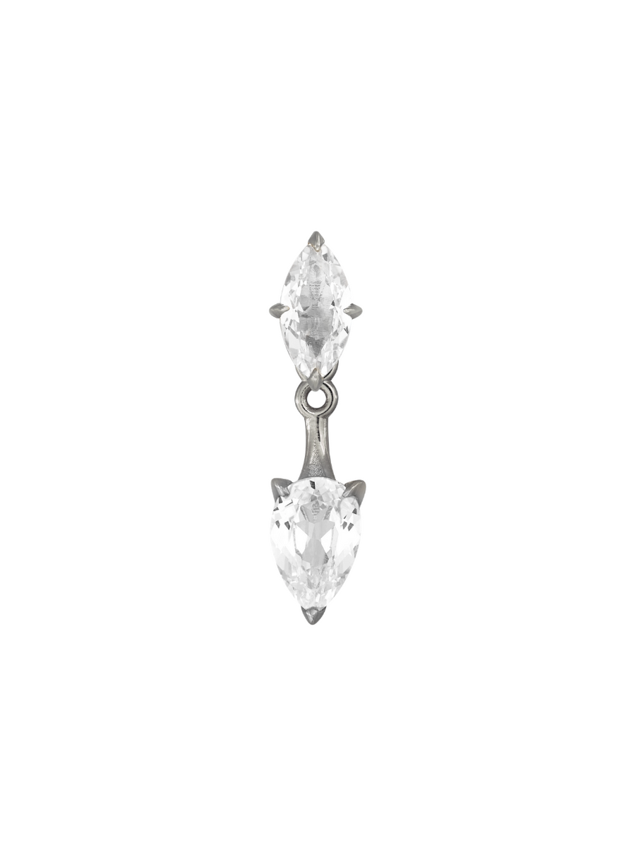 MARQUIS AND PEAR LAB WHITE SAPPHIRE EAR JACKET EARRING