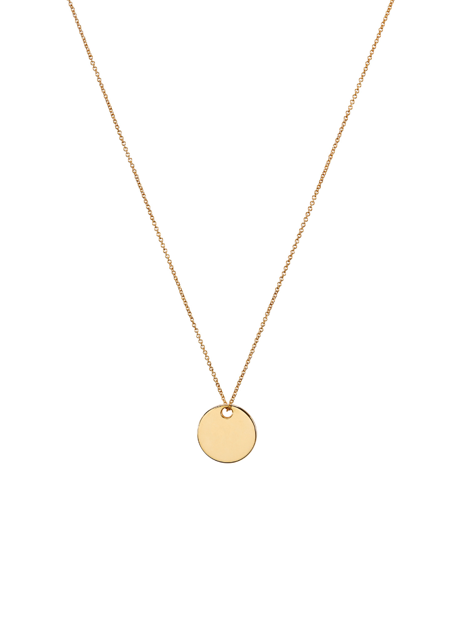 LARGE DISC ID NECKLACE, GOLD