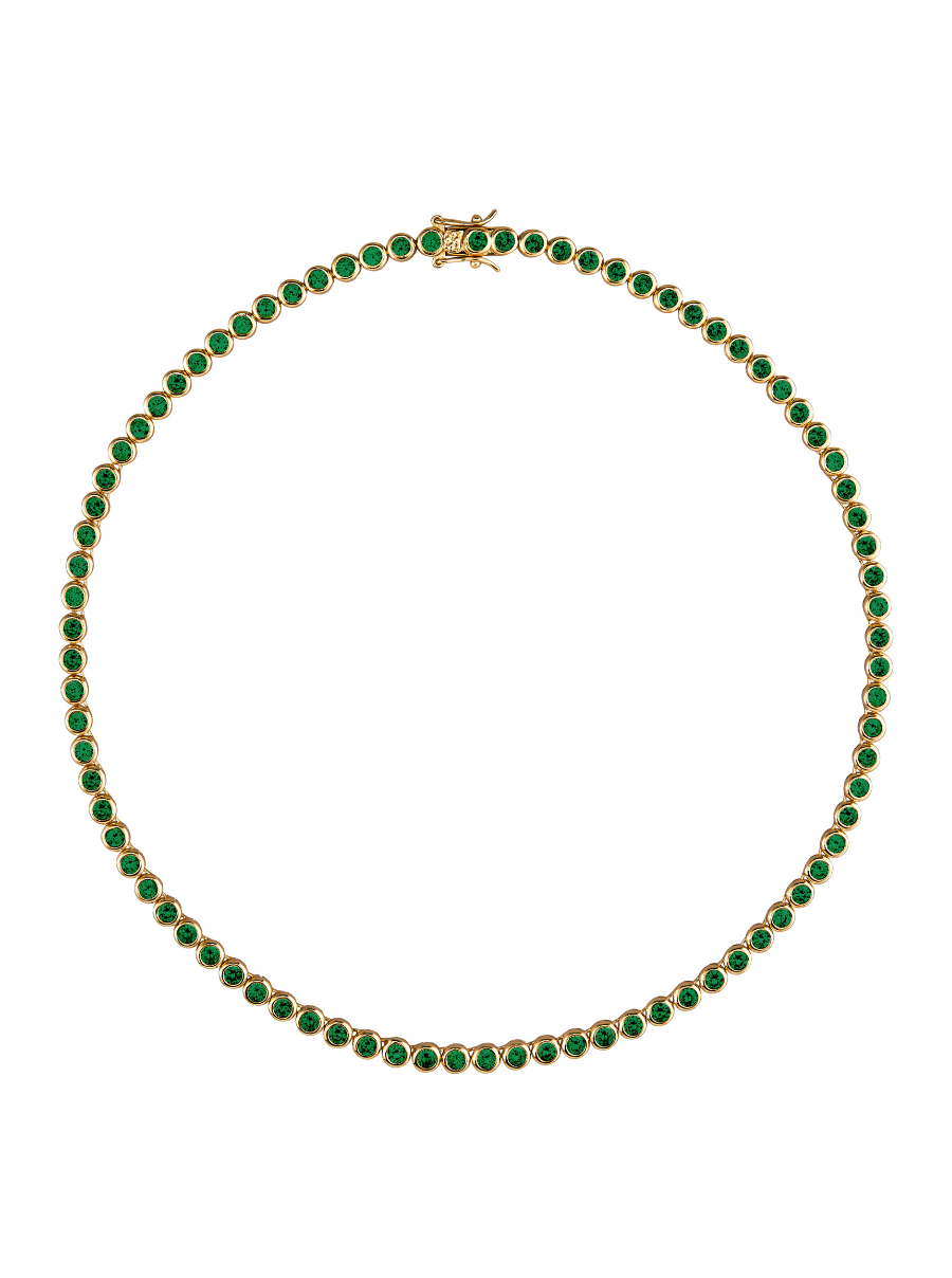 CUSTOM JAMES BEZEL, NANO CRYSTAL EMERALD RIVIÈRE NECKLACE