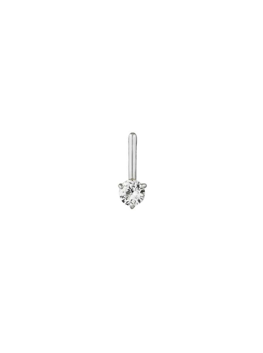 HENDRY MICRO, LAB WHITE SAPPHIRE STUD, SILVER