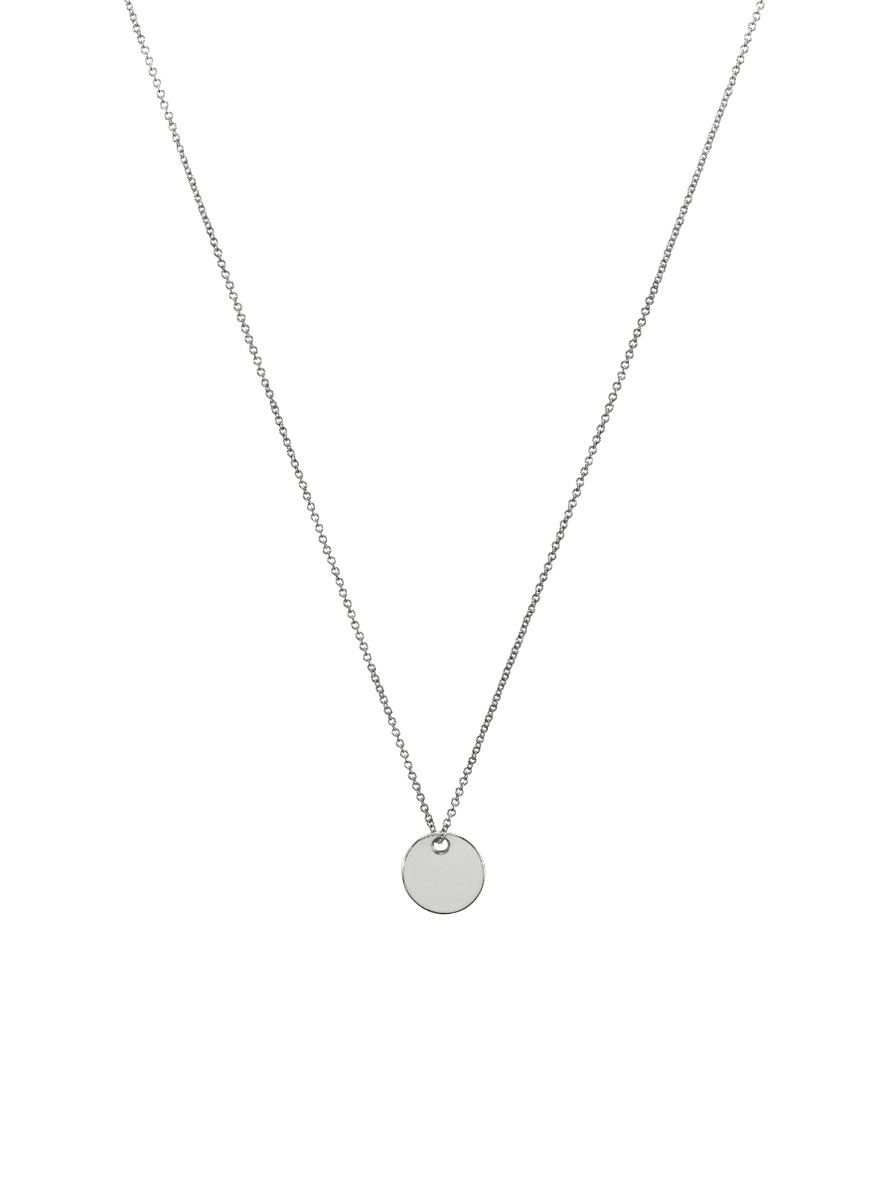SMALL DISC ID NECKLACE, SILVER