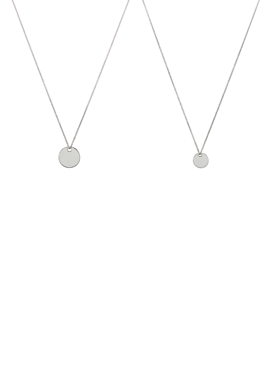 LARGE DISC ID NECKLACE, SILVER