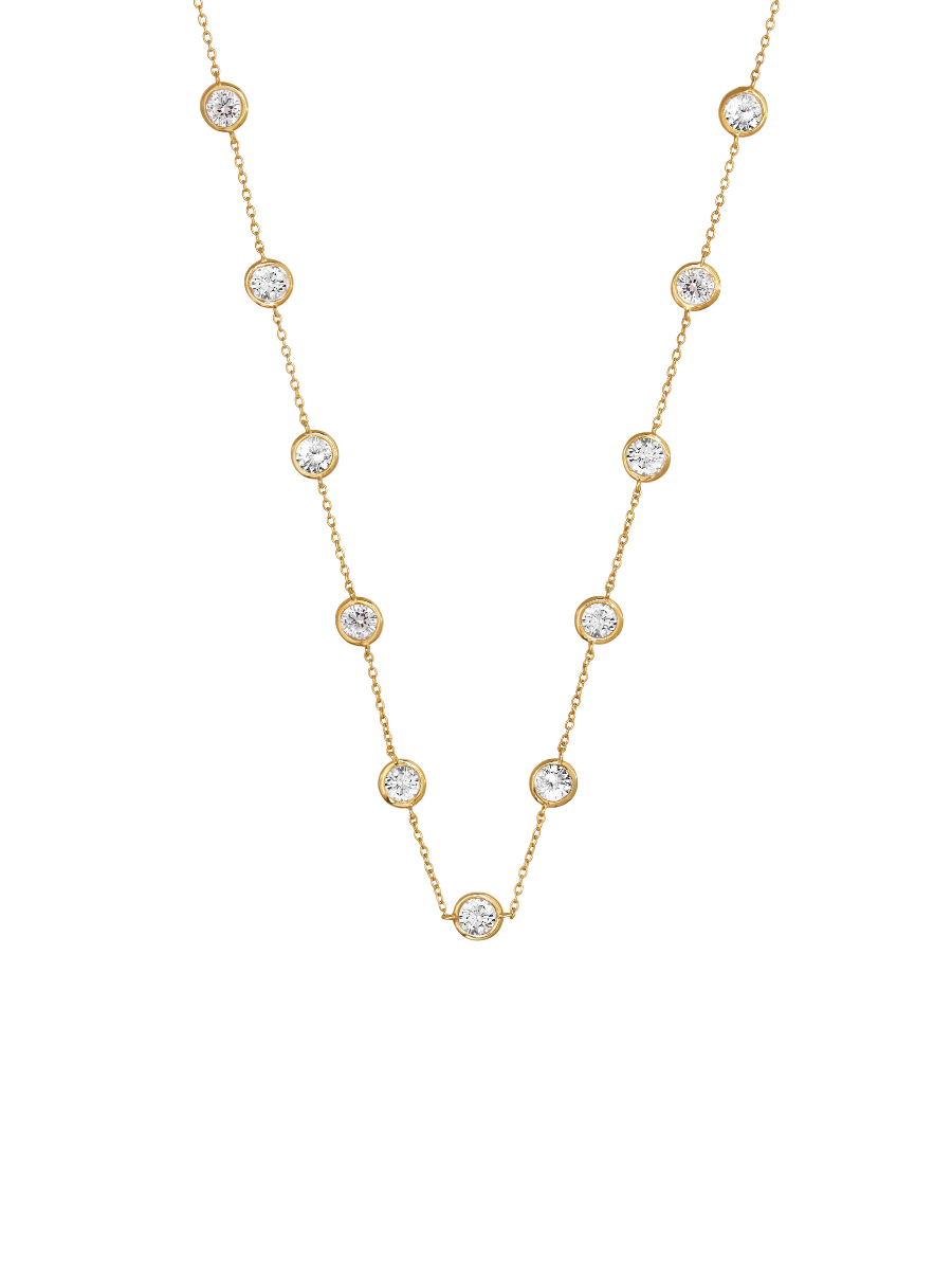 CLEMENCE, 7.50 CARAT 15 STONE STRAND NECKLACE, GOLD