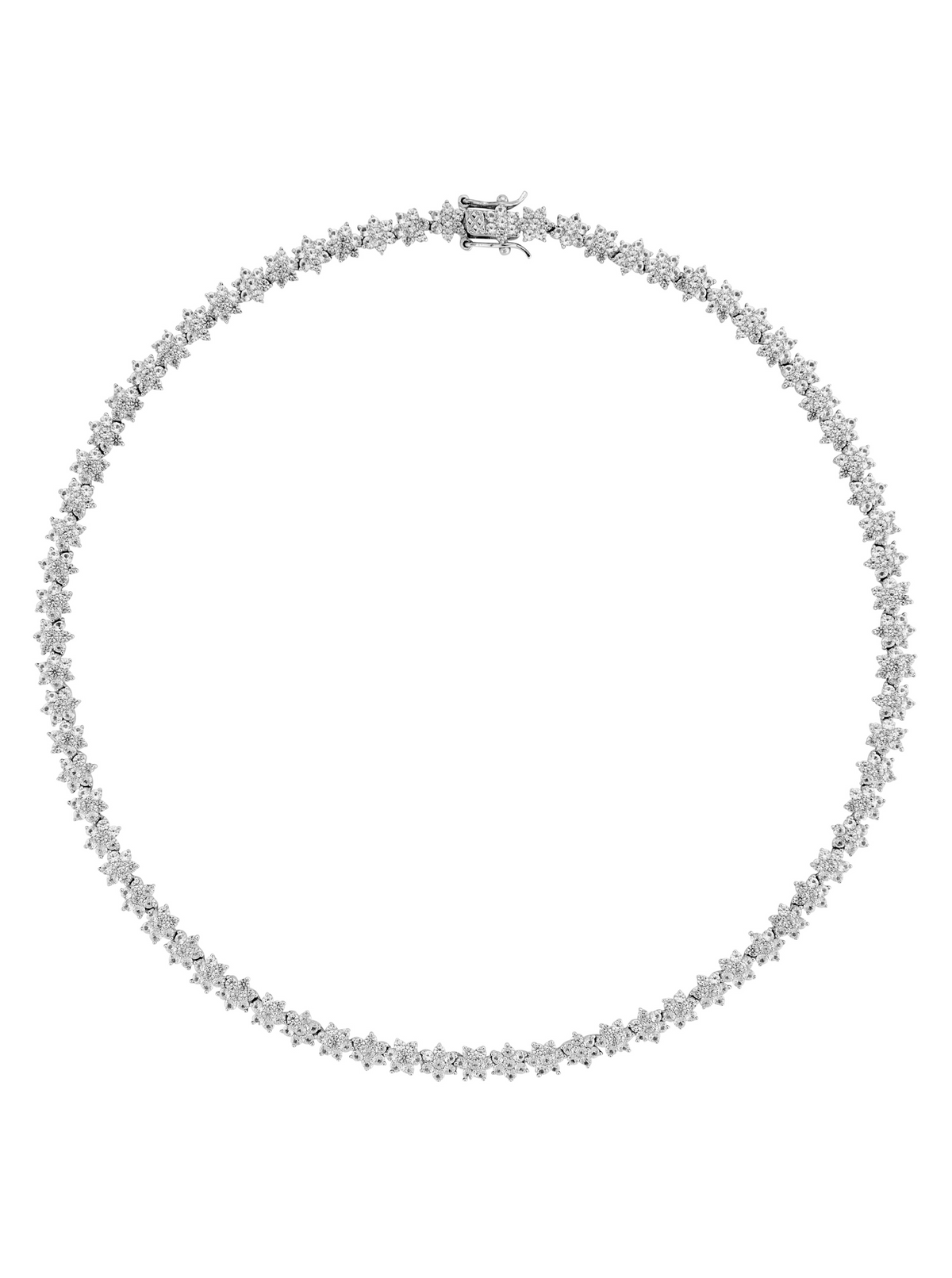 PETITE MARGUERITE, WHITE SAPPHIRE SILVER RIVIÈRE NECKLACE