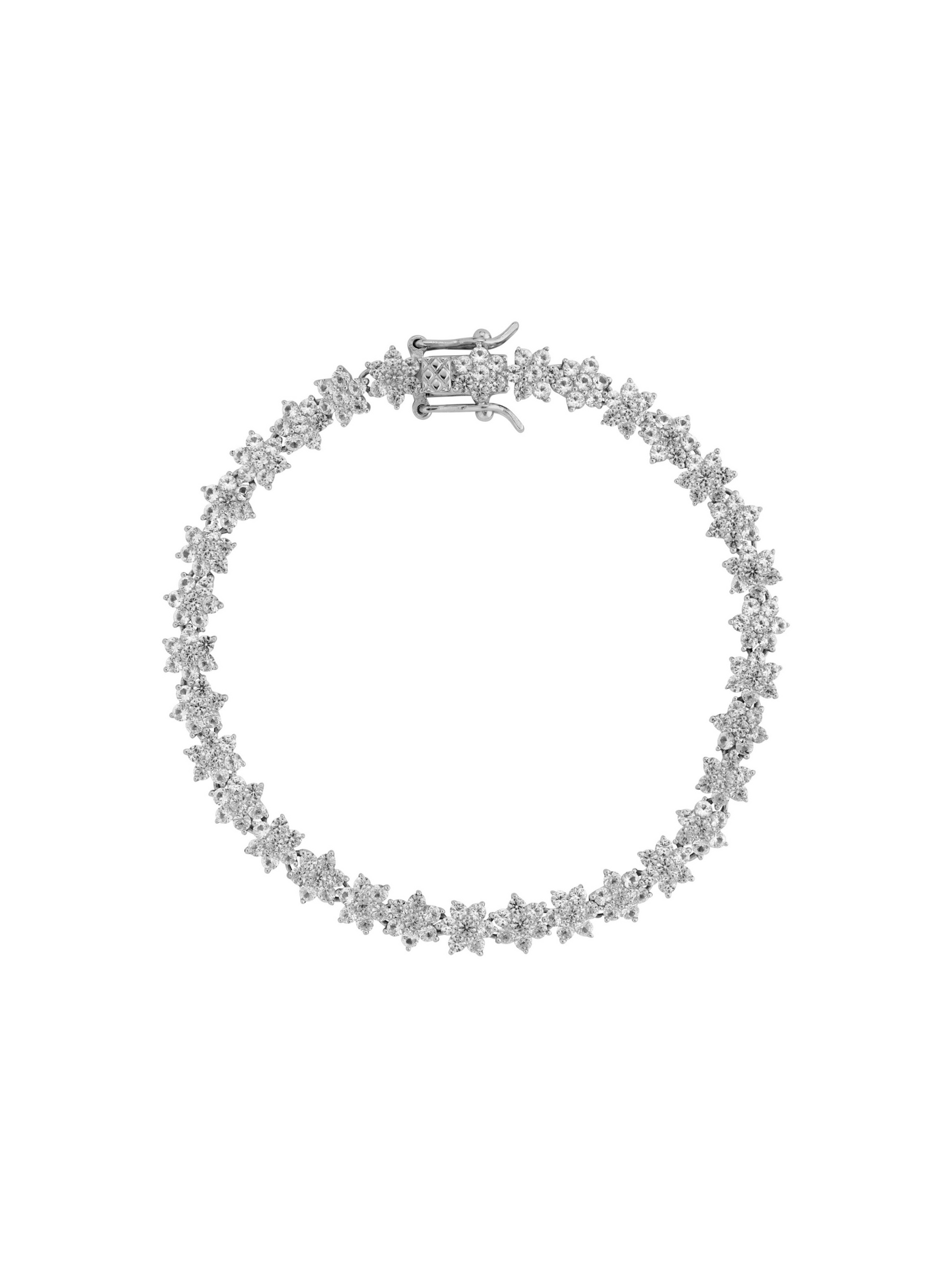 PETITE MARGUERITE, LAB WHITE SAPPHIRE SILVER RIVIÈRE BRACELET