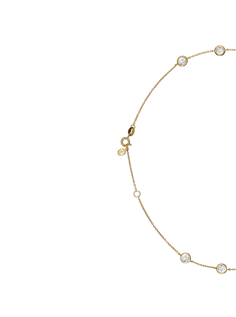 CLEMENCE, 7.50 CARAT 15 STONE STRAND NECKLACE, GOLD