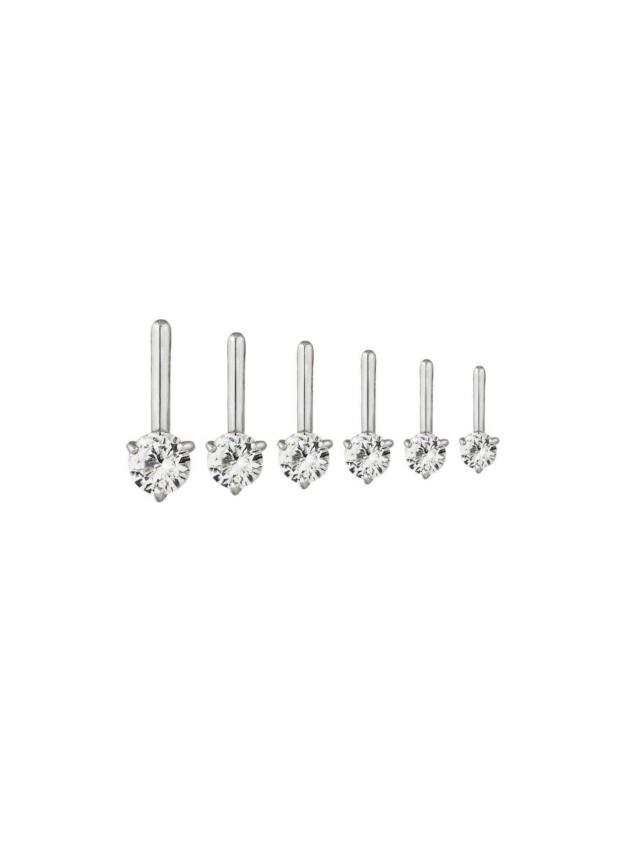 HENDRY MICRO, LAB WHITE SAPPHIRE STUD, SILVER