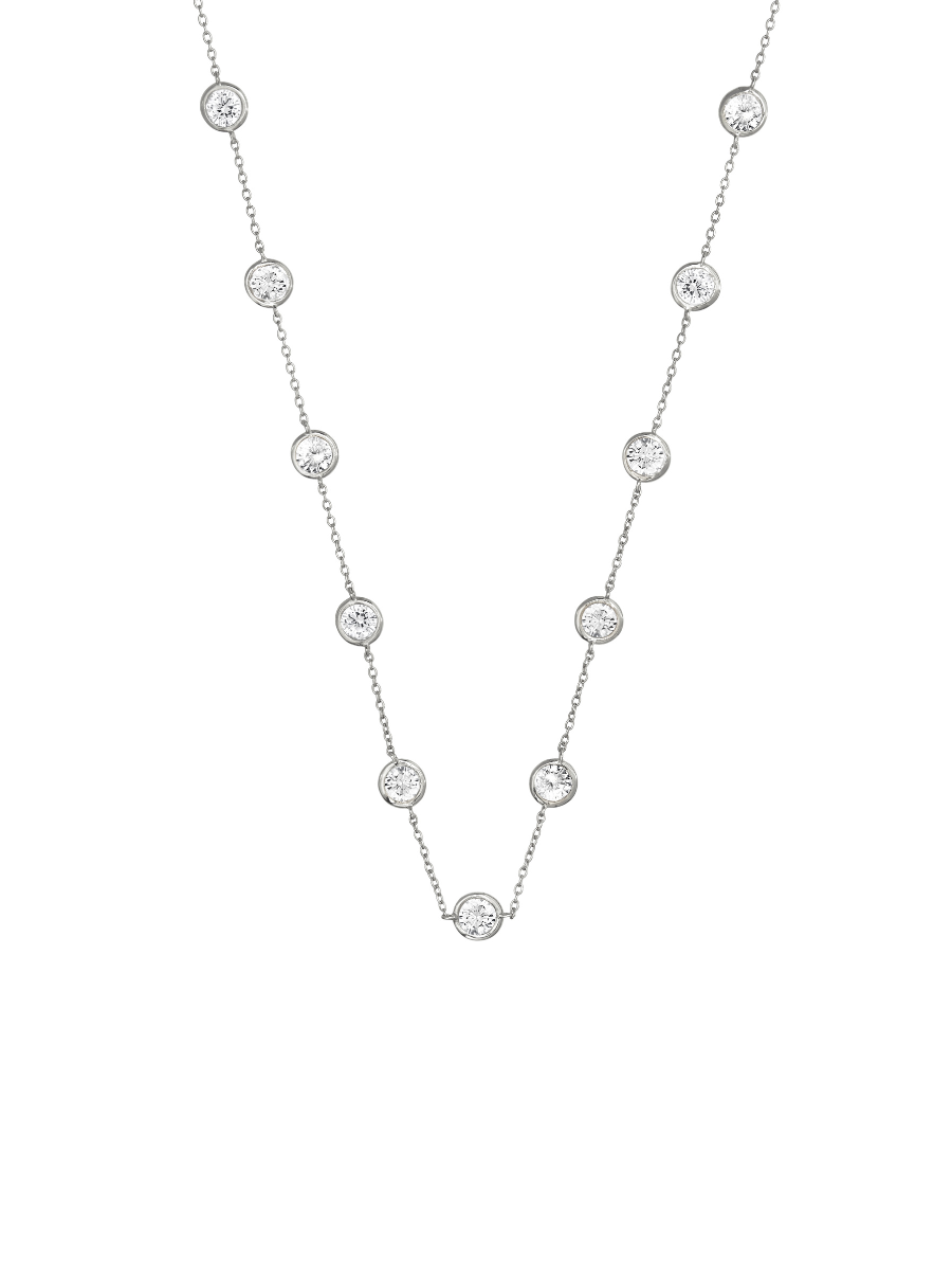 CLEMENCE, 7.50 CARAT 15 STONE STRAND NECKLACE, SILVER