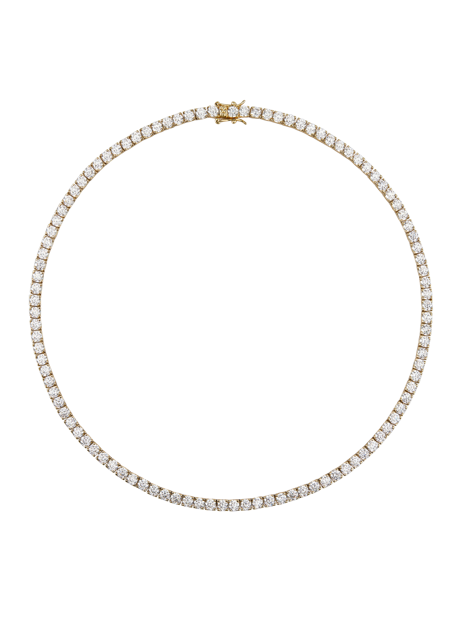 KATE ROUND CUT, LAB WHITE SAPPHIRE GOLD RIVIÈRE NECKLACE – Dorsey