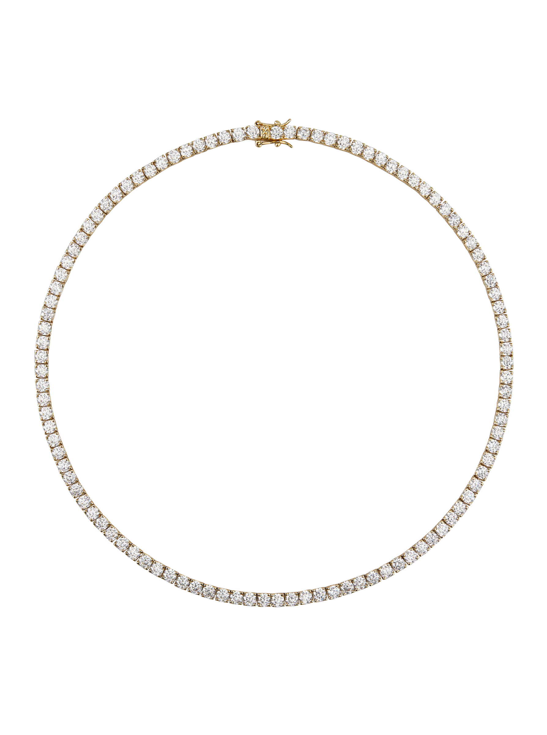 KATE ROUND CUT, 3.75MM LAB WHITE SAPPHIRE GOLD RIVIÈRE NECKLACE