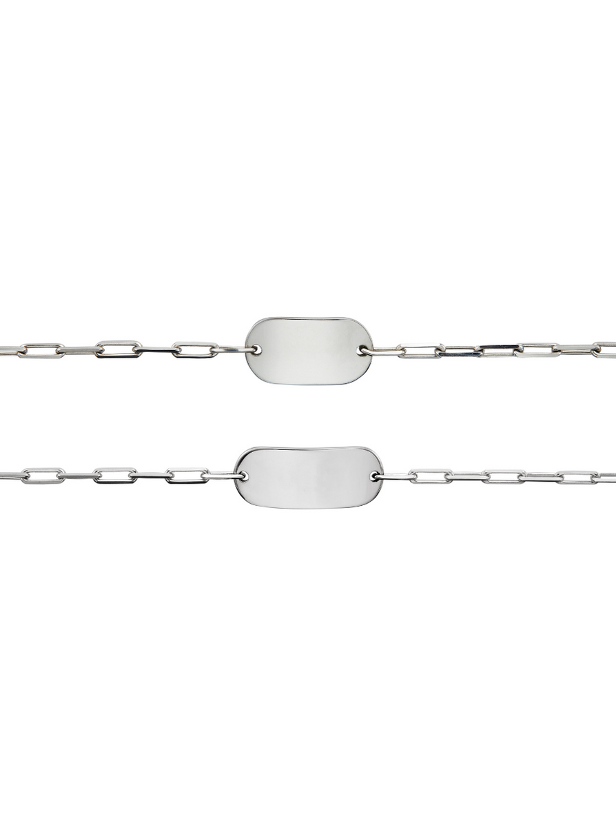 LARGE BAR ID BRACELET, SILVER